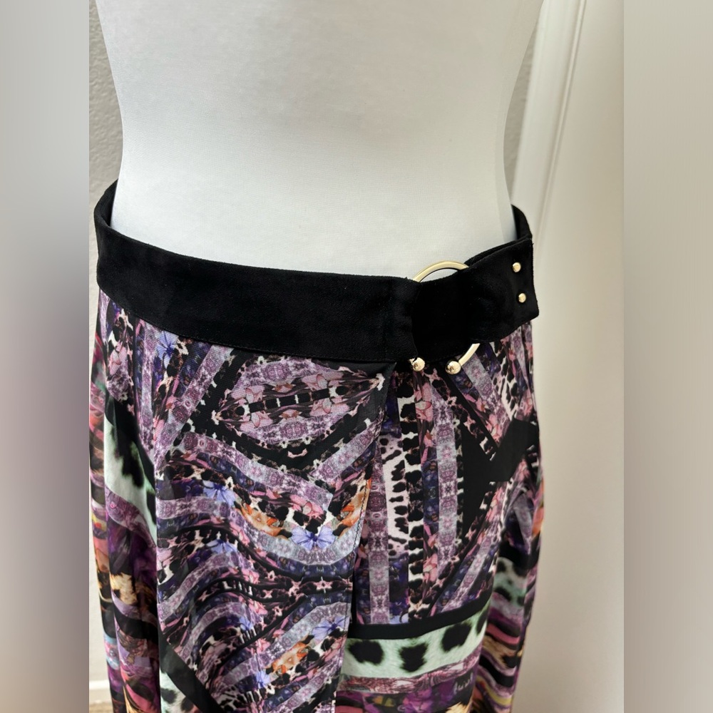 Marciano Guess chiffon maxi skirt mixed‎ print sz large L boho whimsigoth - Picture 9 of 16